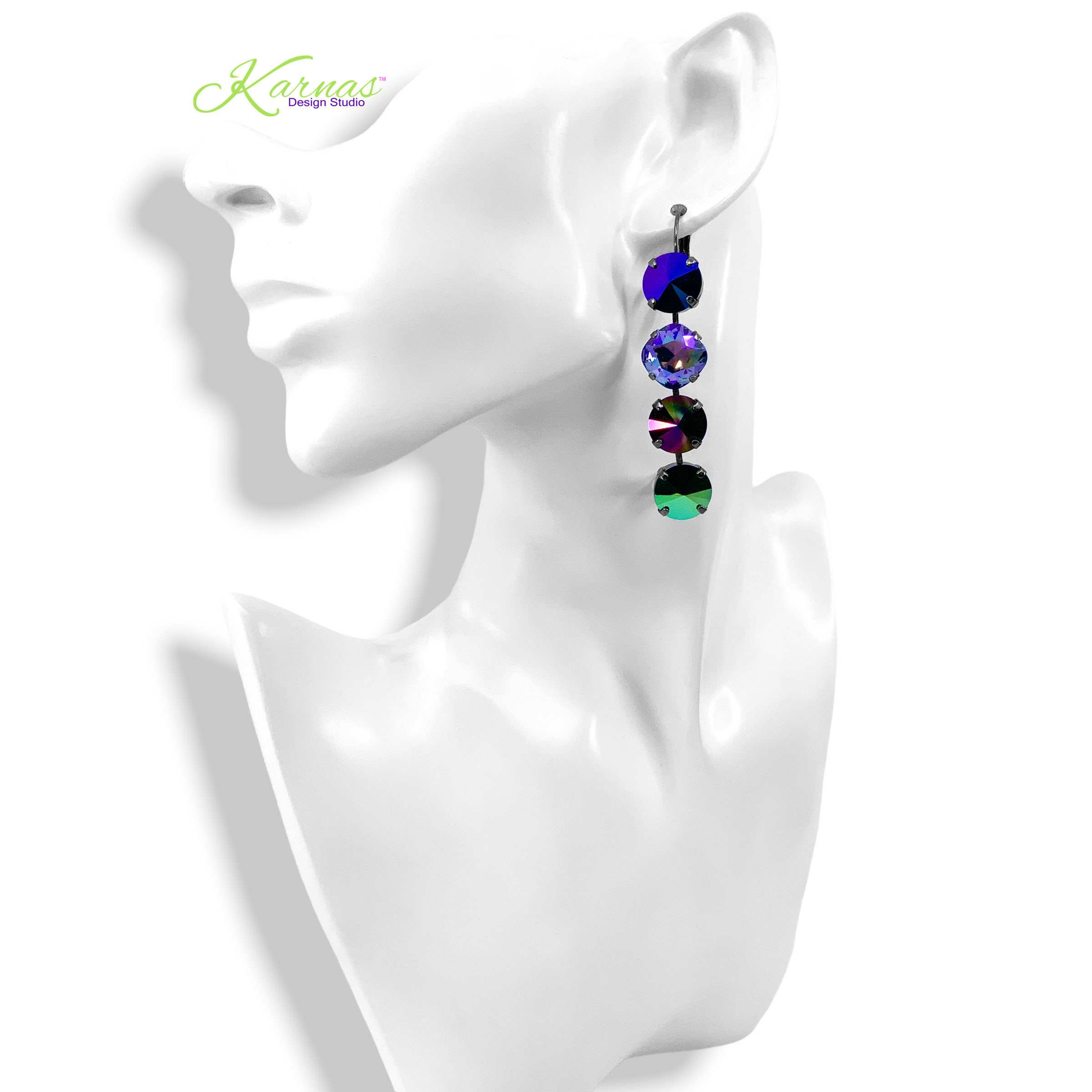 Mystique 4-Stone Statement Earrings - Image 3