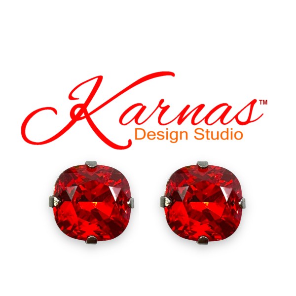 Really Really Red Cushion Cut Earrings
