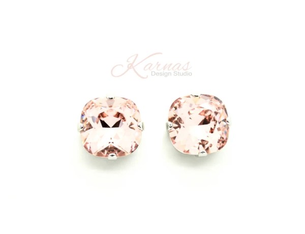 Vintage Rose Cushion Cut Earrings
