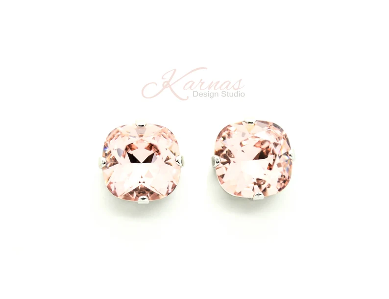 Vintage Rose Cushion Cut Earrings