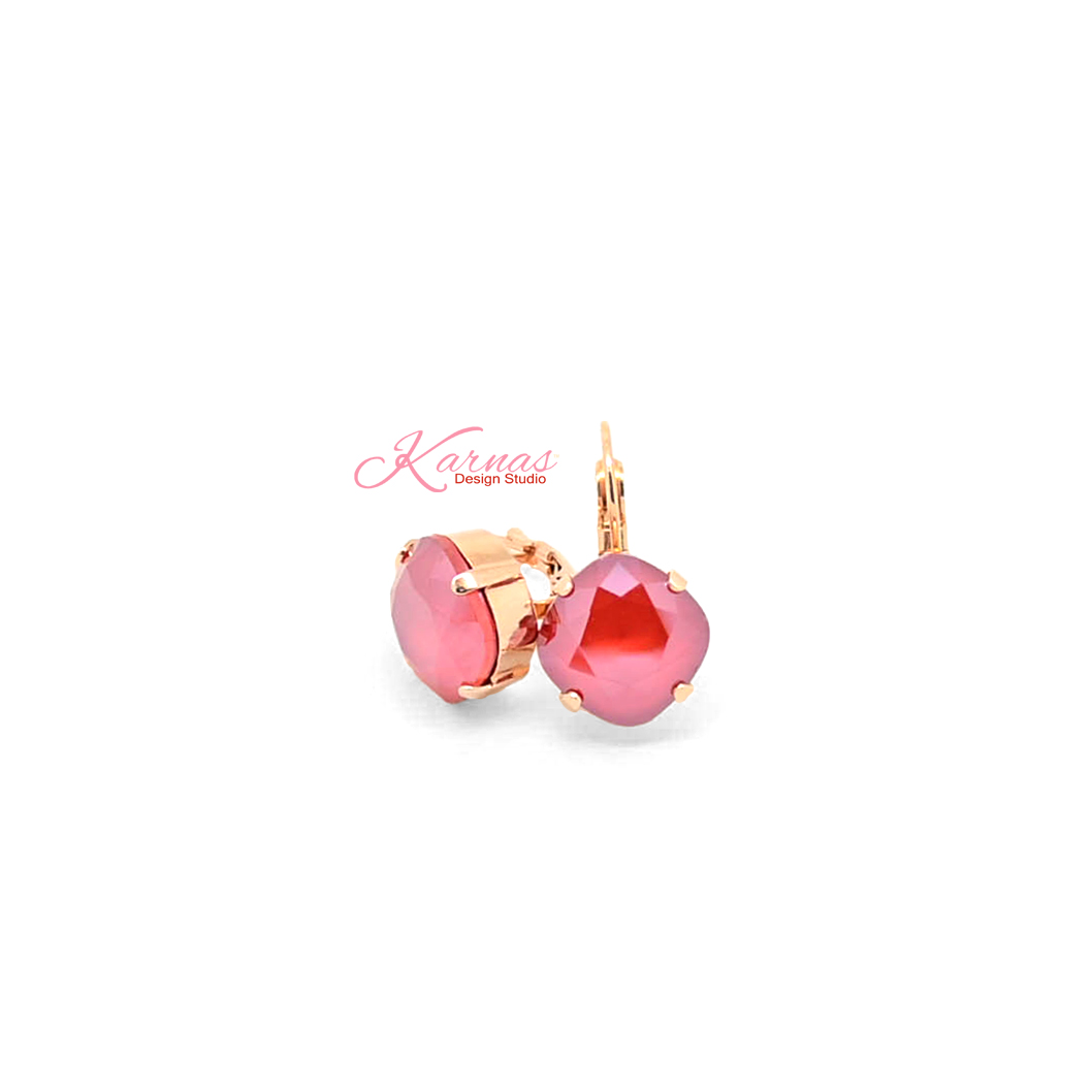 Royal Red Cushion Cut Earrings - Image 2