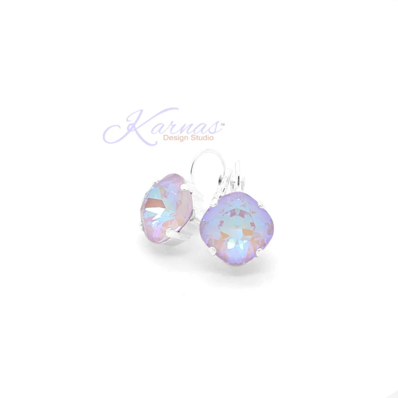Radiant Soft Lavender Cushion Cut Earrings - Image 2