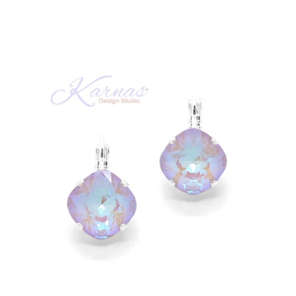 Radiant Soft Lavender Cushion Cut Earrings