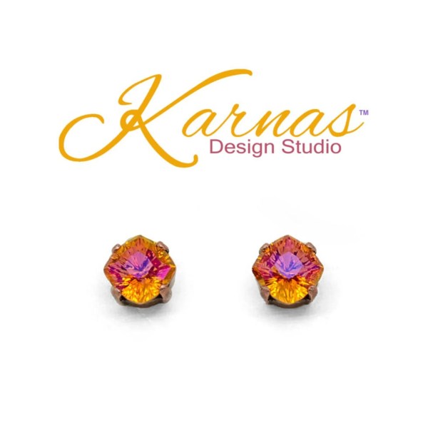 Sunset Orange Mystic Cut Earrings