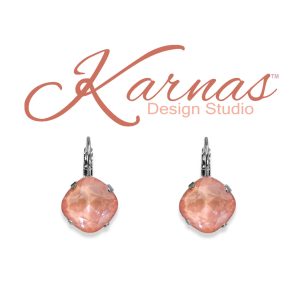 Flamingo Pink Cushion Cut Earrings