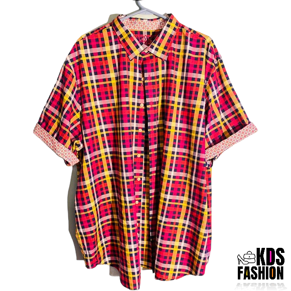 Robert Graham Short Sleeve Multi-Color Button Up Shirt 2XL