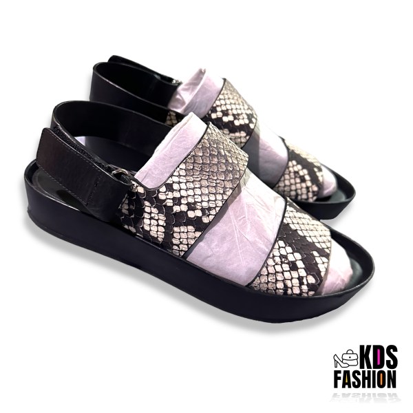 Vince "Marett" Snake-Embossed Platform Sandals US 8