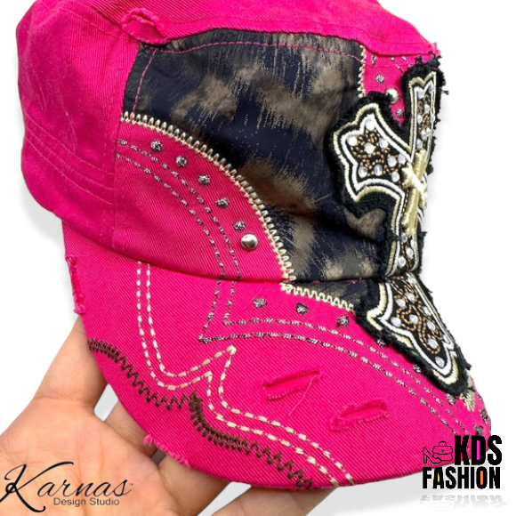 Leader Loga Crystal Embellished Cross Hat - Image 6