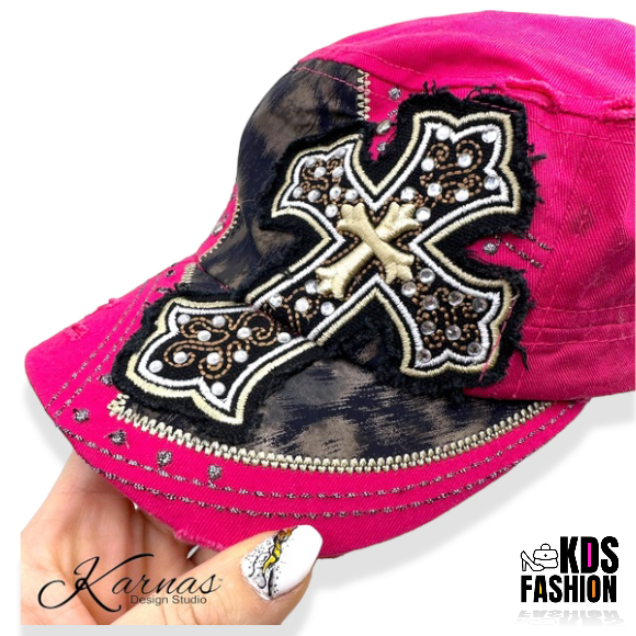 Leader Loga Crystal Embellished Cross Hat - Image 4