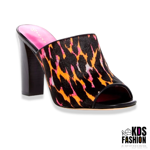 Trina Turk Leopard Luxe Calf Hair Mules 7.5 NEW