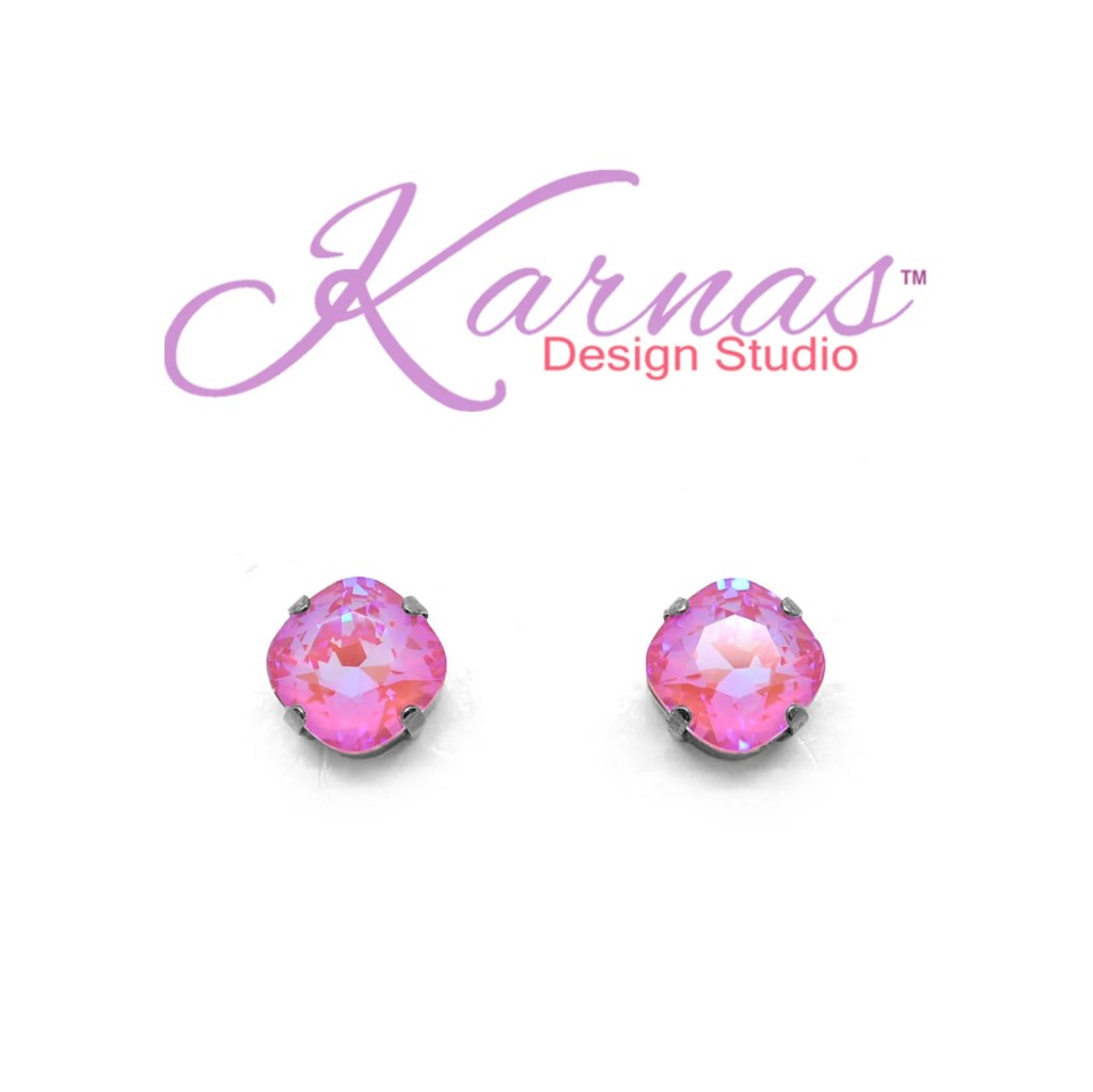 Radiant Pink Cushion Cut Earrings