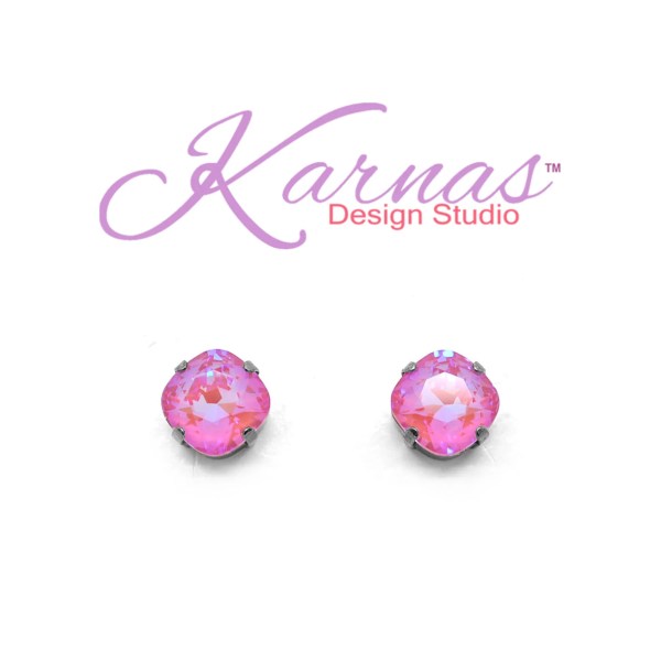 Radiant Pink Cushion Cut Earrings