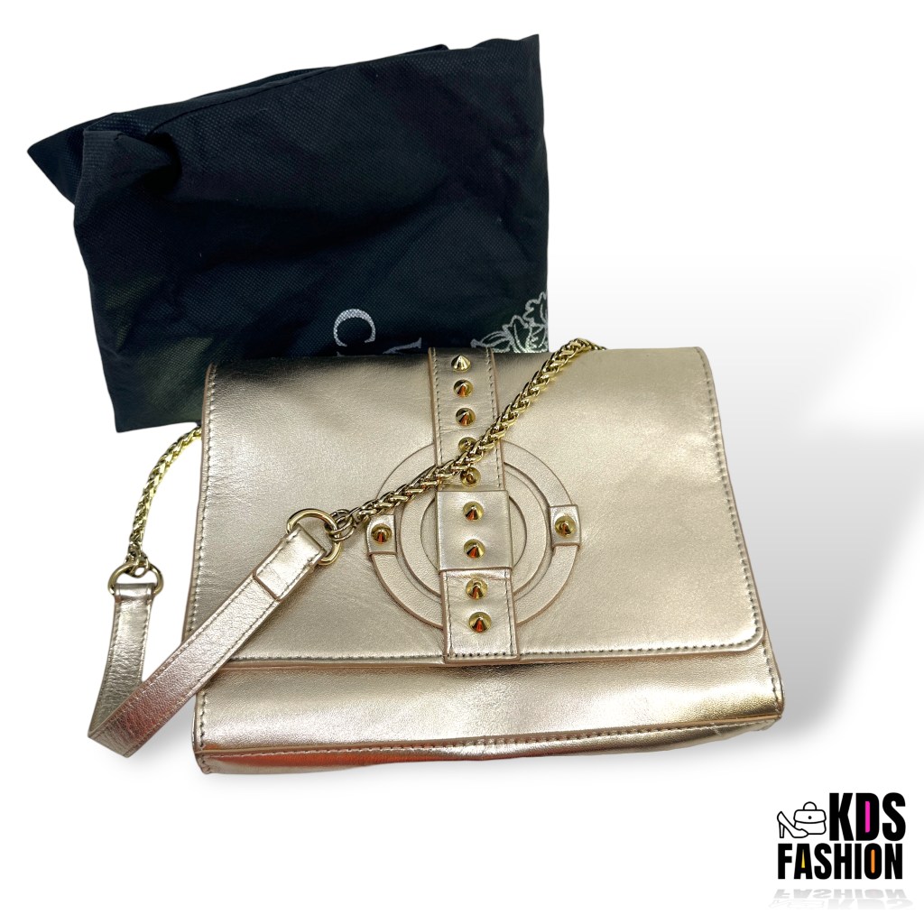 Vince Camuto Studded Spiked Metallic Gold Chain Purse