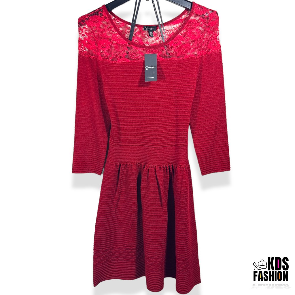 Jessica Simpson Chili Pepper Lace Opera Dress MD NWT