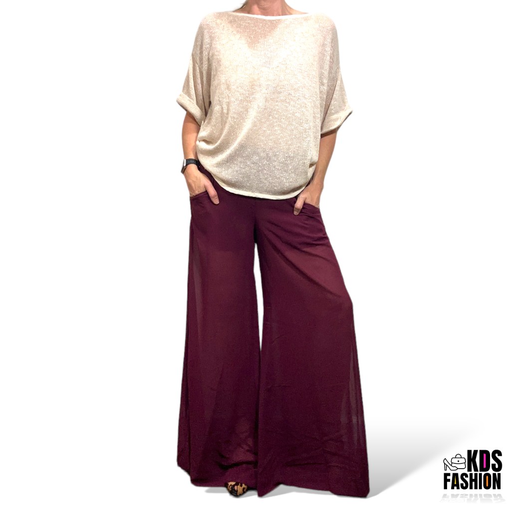 Uniq Sheer Wide Leg Dress Pants w/Built In Shorts SM MD NWT