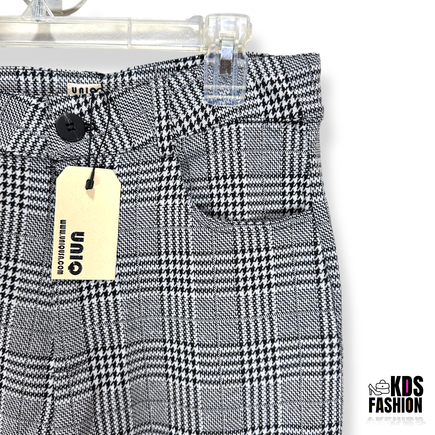 Uniq Black & White Checkered High Rise Cropped Dress Pants Small NWT - Image 5