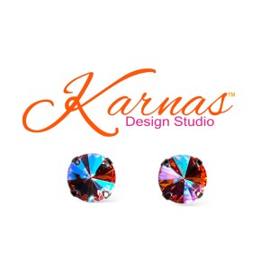 Tangerine Glacier Blue Earrings