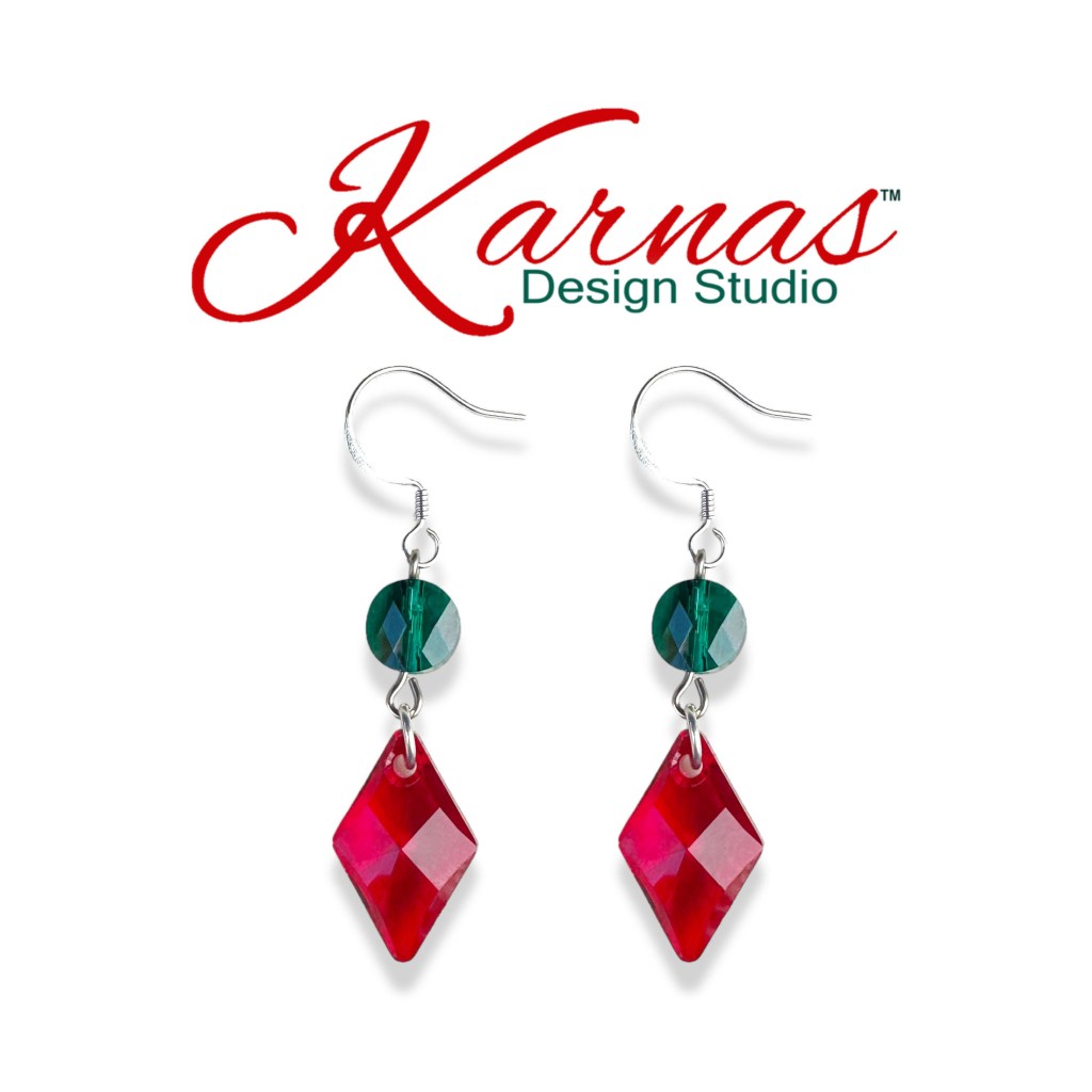 Pretty Little Poinsettia Holiday Dangle Earrings