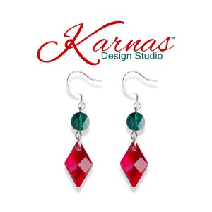 Pretty Little Poinsettia Holiday Dangle Earrings