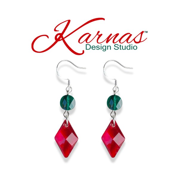 Pretty Little Poinsettia Holiday Dangle Earrings
