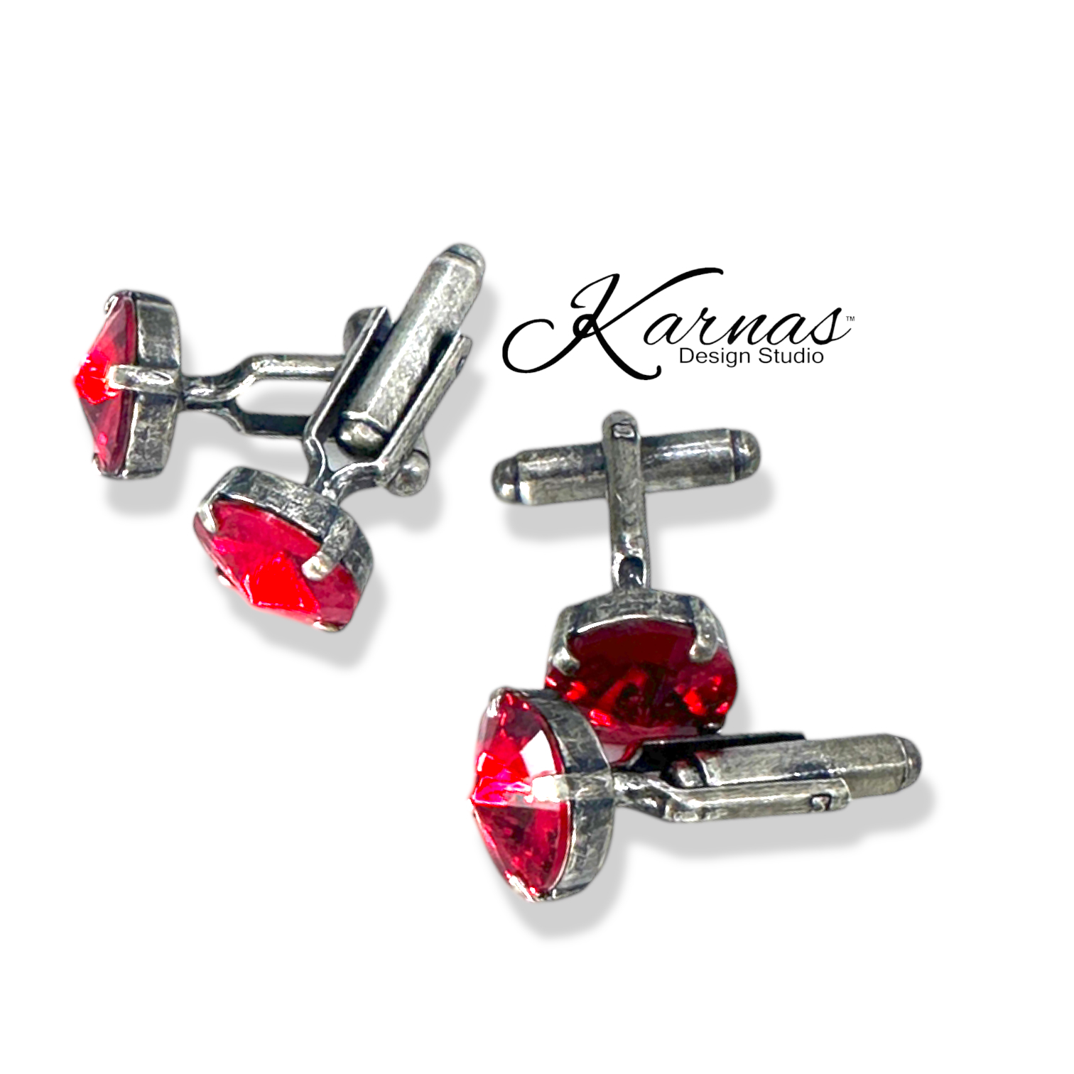 Christmas Red Men's Cufflinks - Image 2