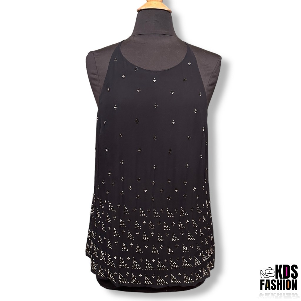 JOIE Silk Gold Beaded Camisole Tank LG