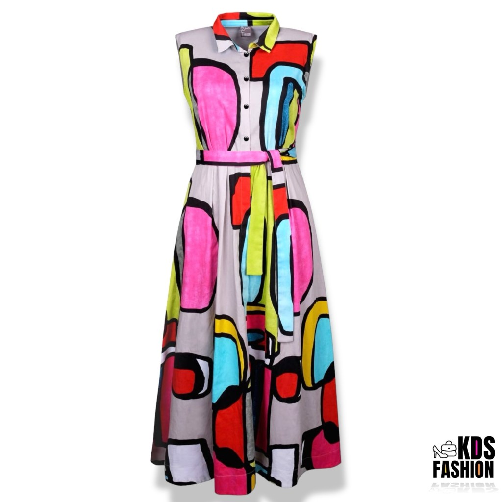 Simply Art by Dolcezza RARE Sleeveless Belted Button Front Midi Dress MD
