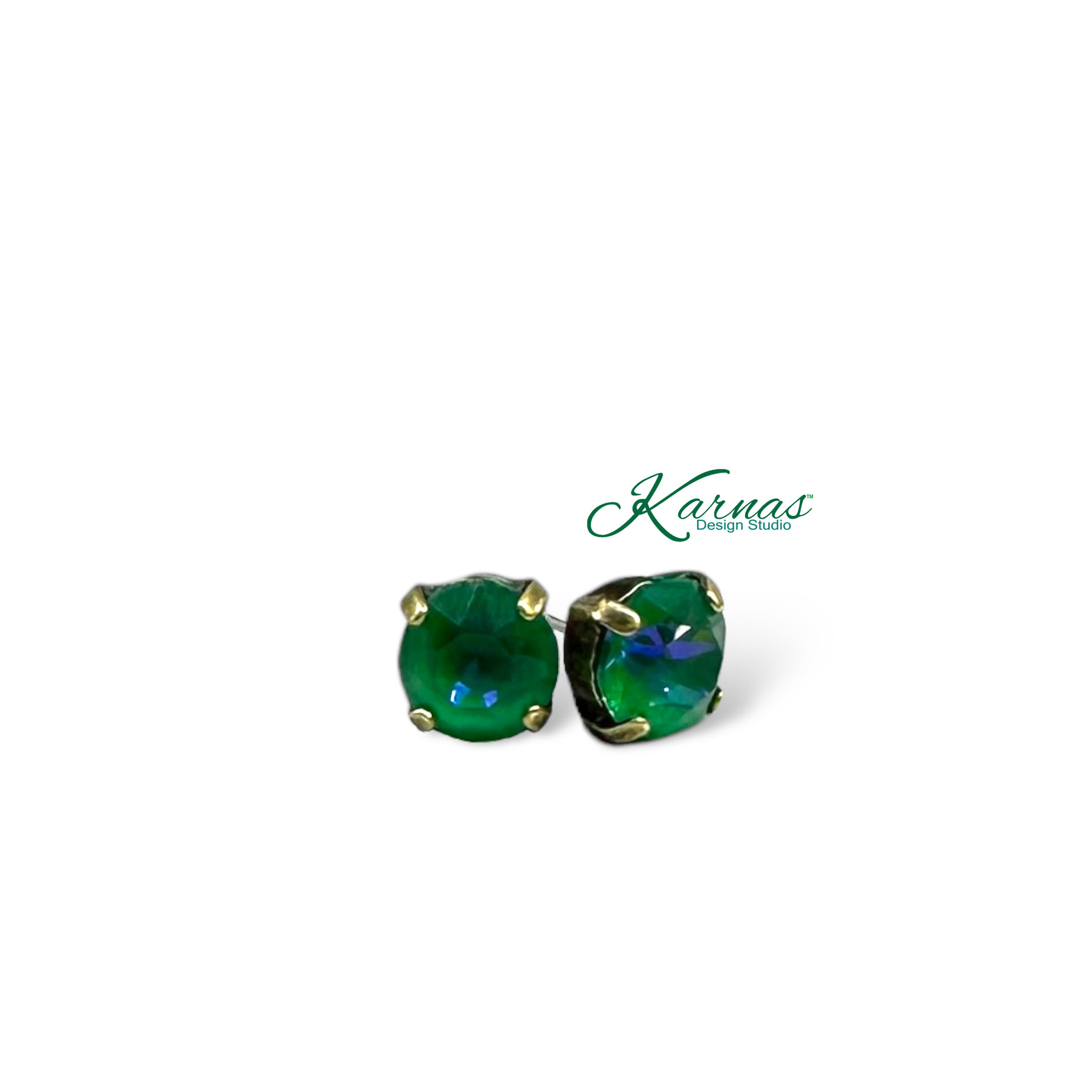 Radiant Fern Green Lacquer Earrings - Image 3