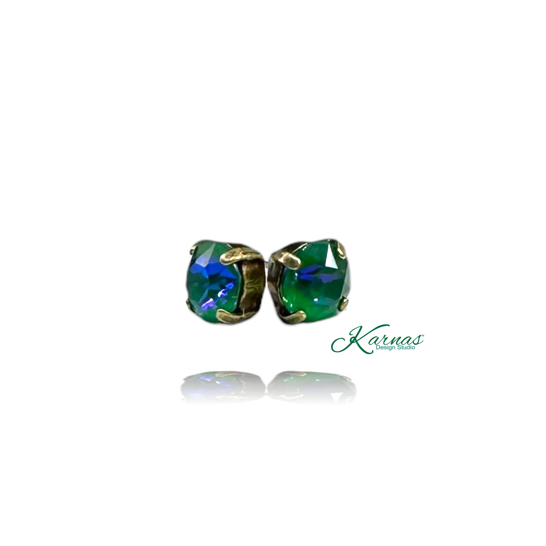Radiant Fern Green Lacquer Earrings - Image 4
