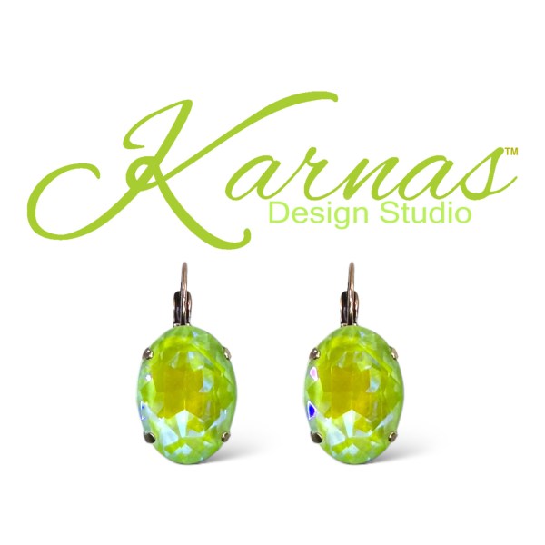 Radiant Neon Green Lacquer Earrings