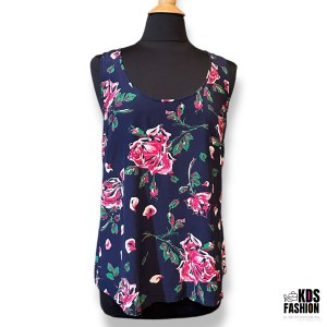 Joie Floral Silk Tank Top w/Front Pocket LG