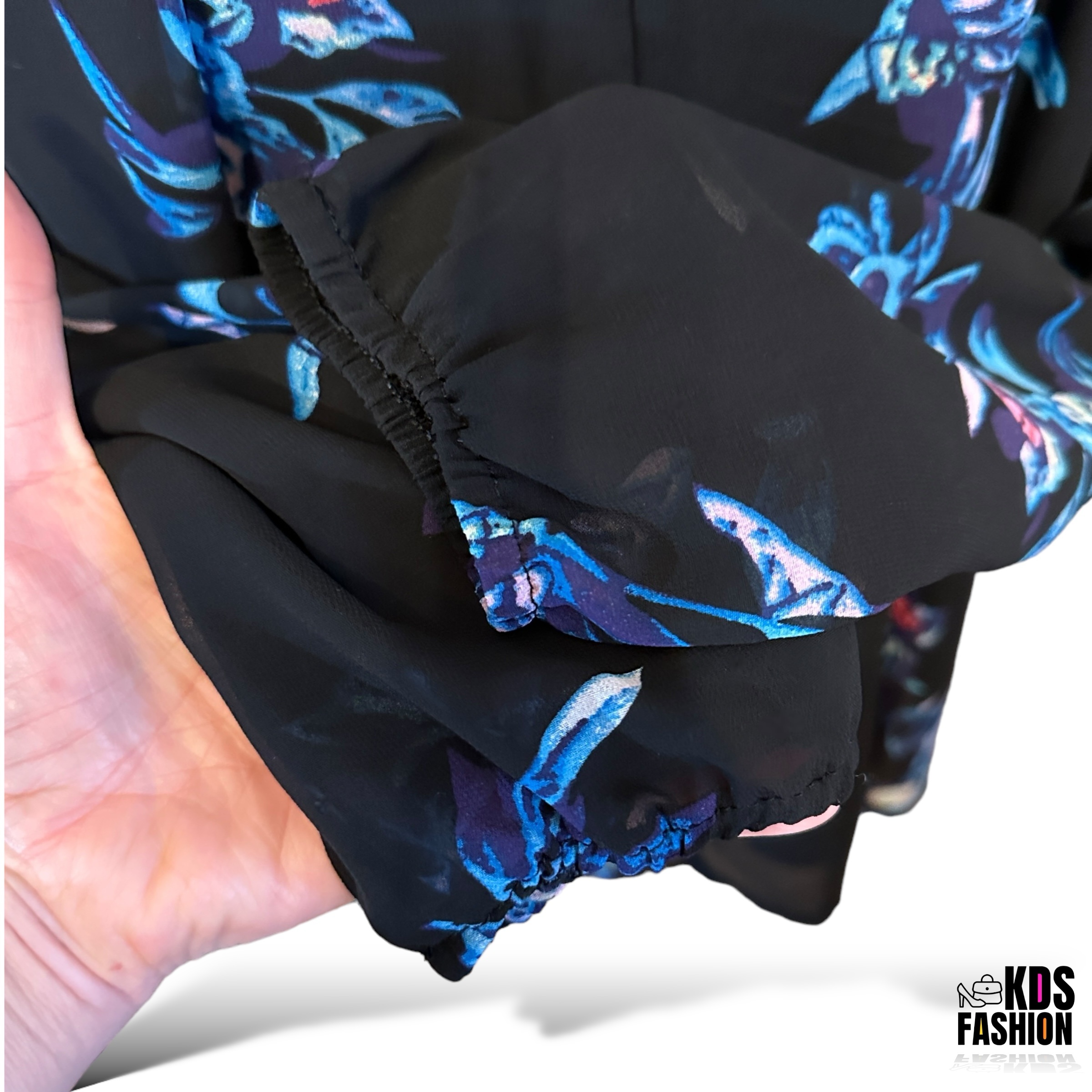 Boutique Floral High Low Pleated Keyhole Blouse LG NWOT - Image 6