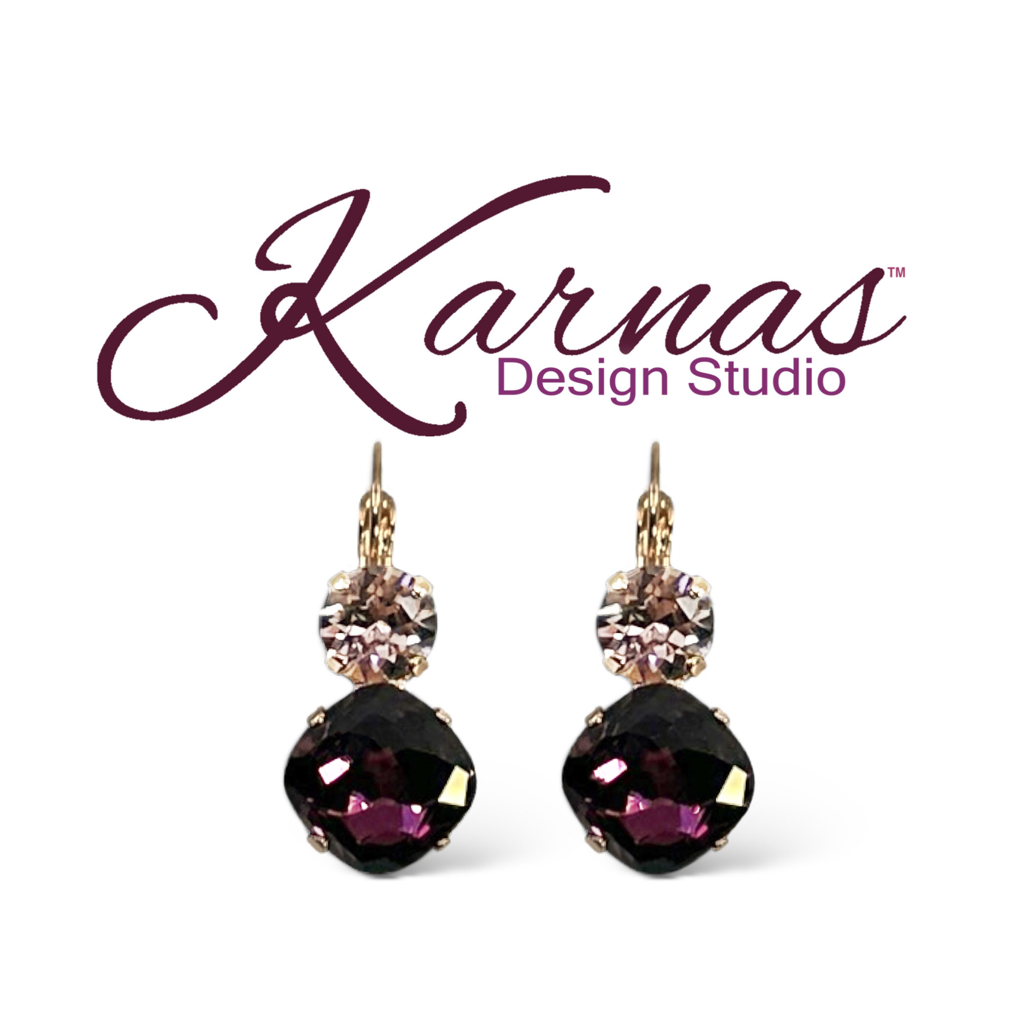 Purple Majesty 2-Stone Earrings