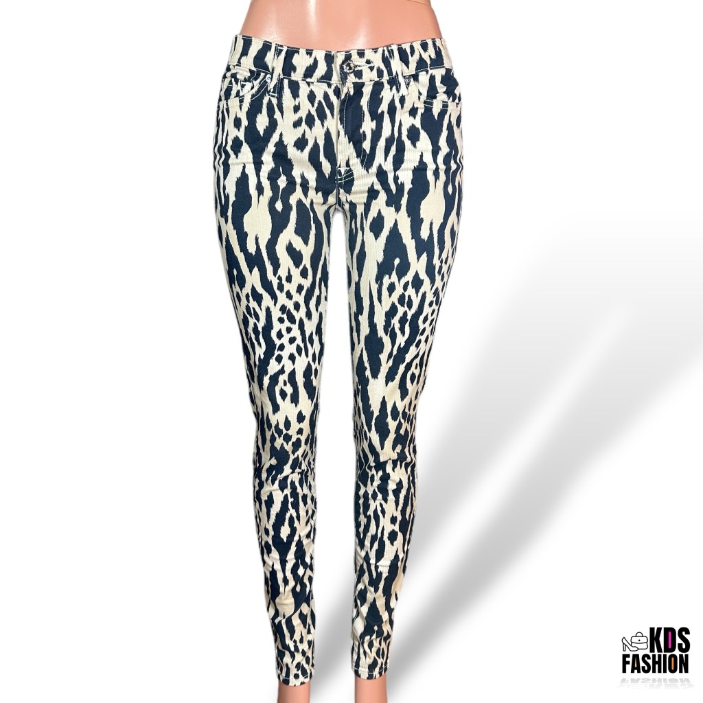7 For All Mankind Animal Print Skinny Jeans 29