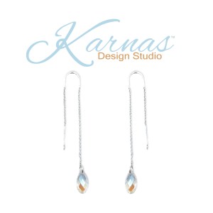 Crystal Shimmer Briolette Threader Earrings