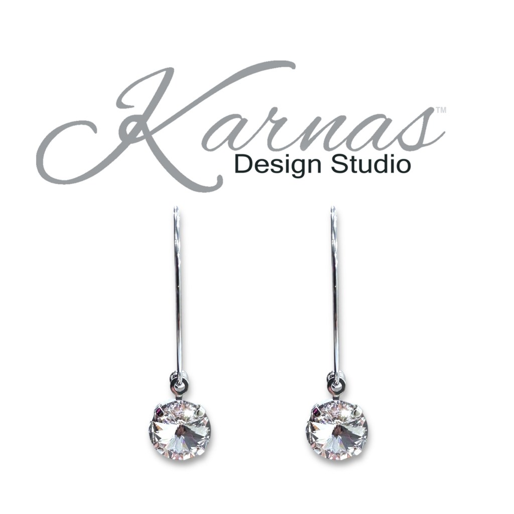 Choose Your Color 12mm Interchangeable Crystal Pendant Hoop Earrings