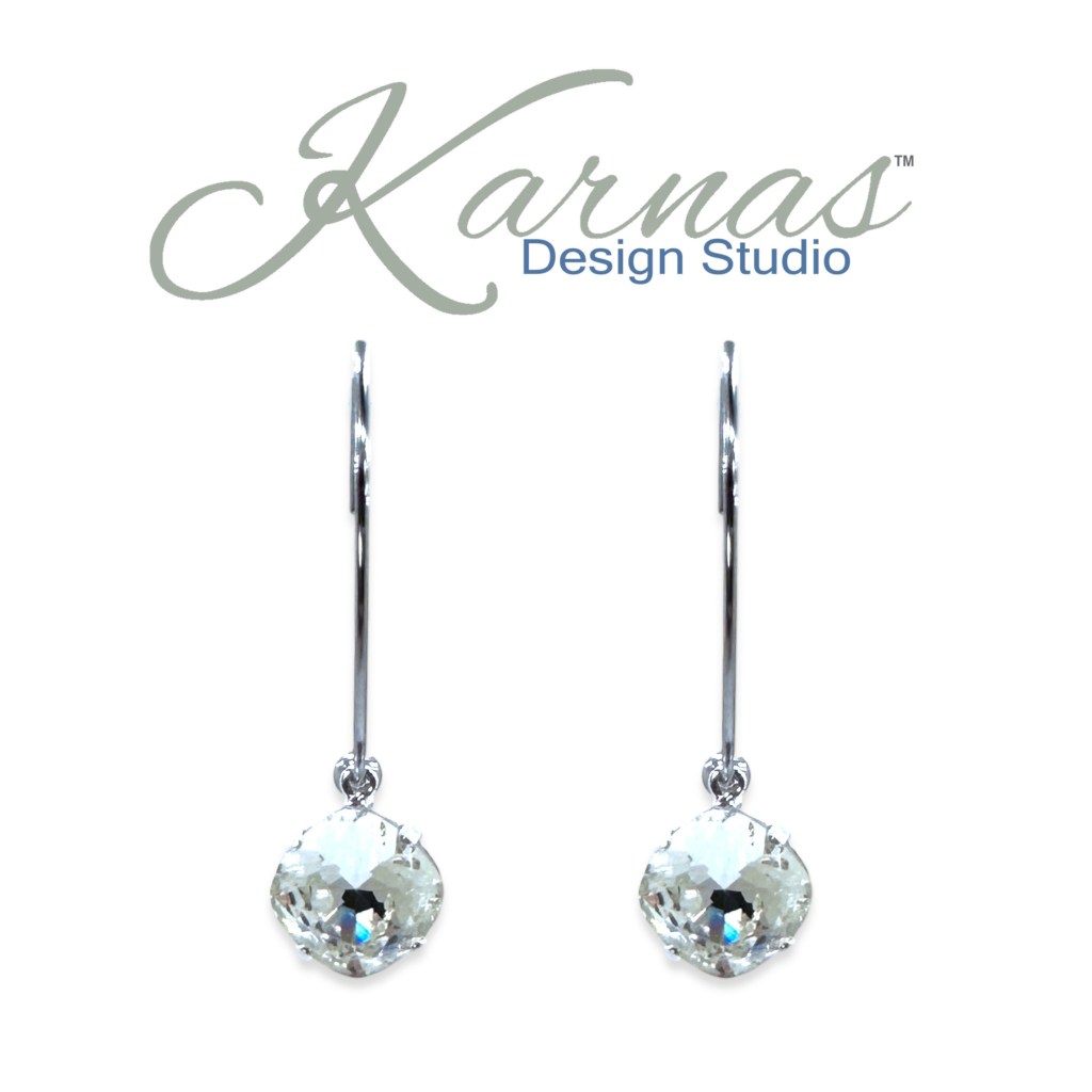Choose Your Color 12mm Cushion Cut Interchangeable Crystal Pendant Hoop Earrings