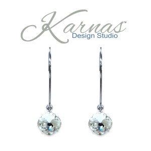 Choose Your Color 12mm Cushion Cut Interchangeable Crystal Pendant Hoop Earrings