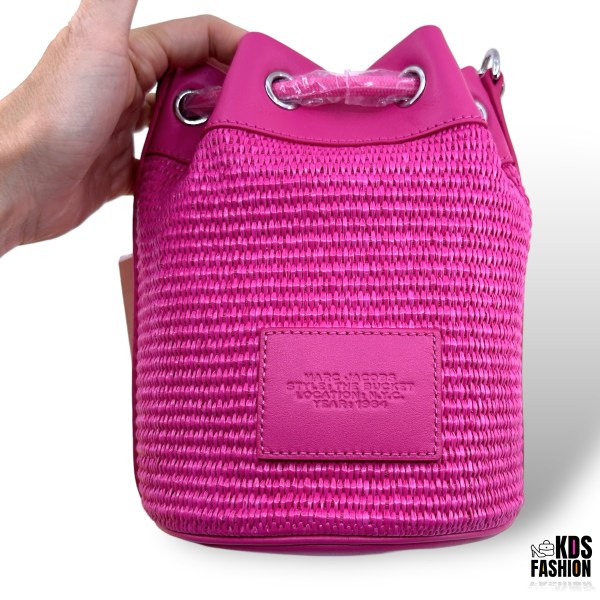 Marc Jacobs “The Bucket” Woven w/Leather Trim Bright Pink NWT