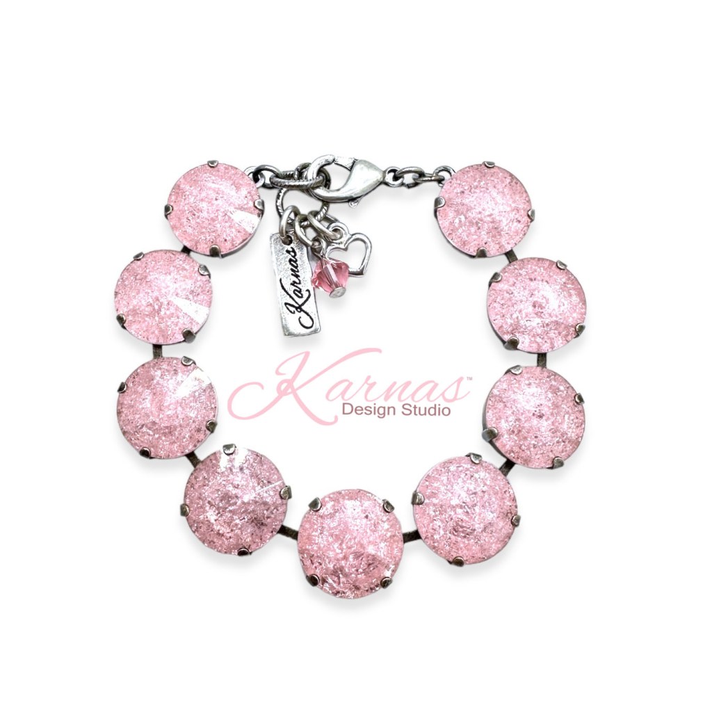 Pink Cotton Candy Crackle Bracelet