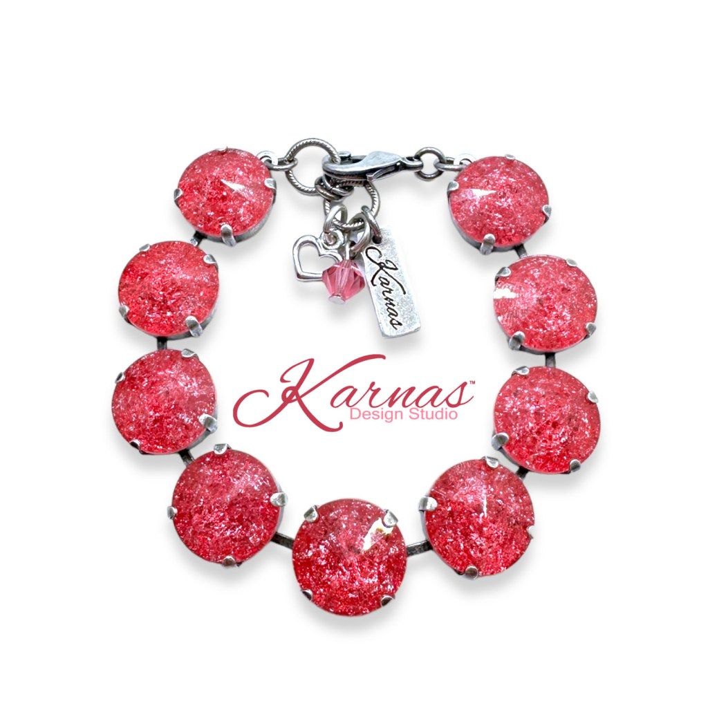 Pink Petal Crackle Bracelet