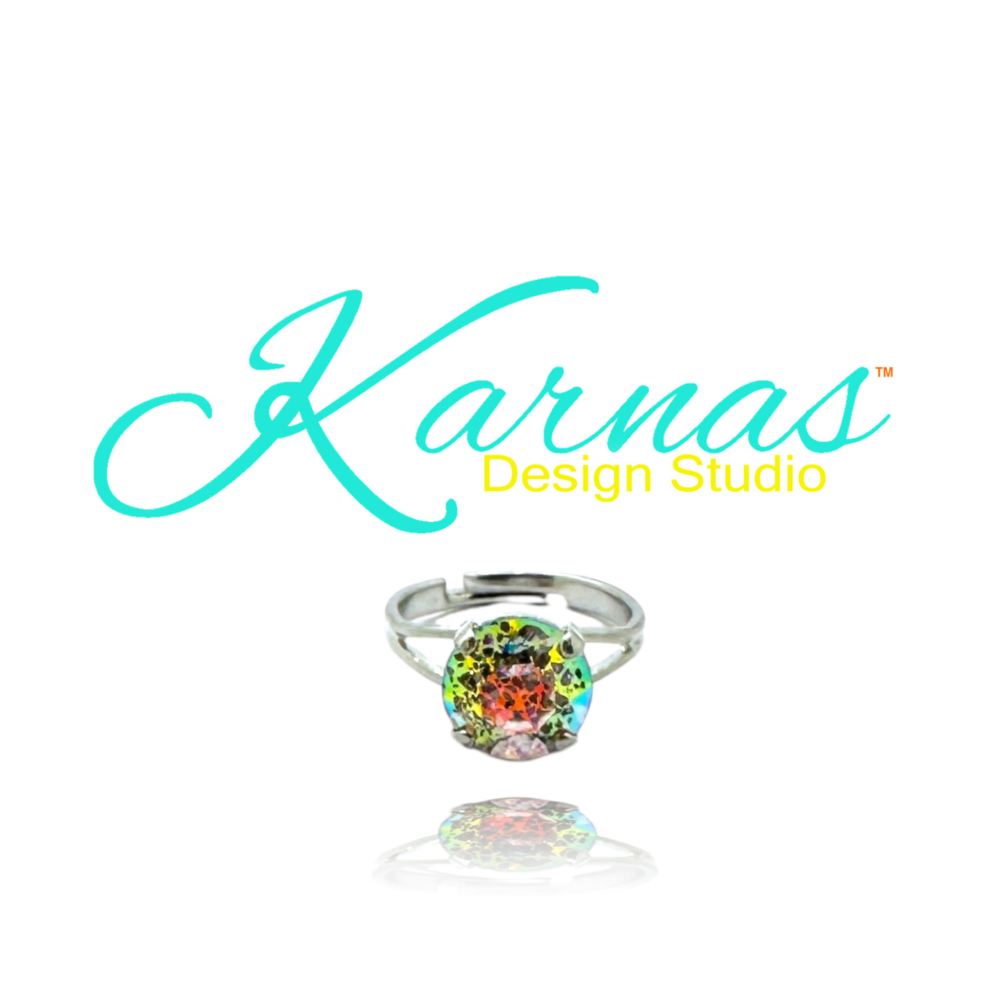 Graffiti Adjustable Solitaire Ring - Image 2
