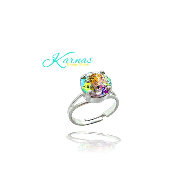 Graffiti Adjustable Solitaire Ring