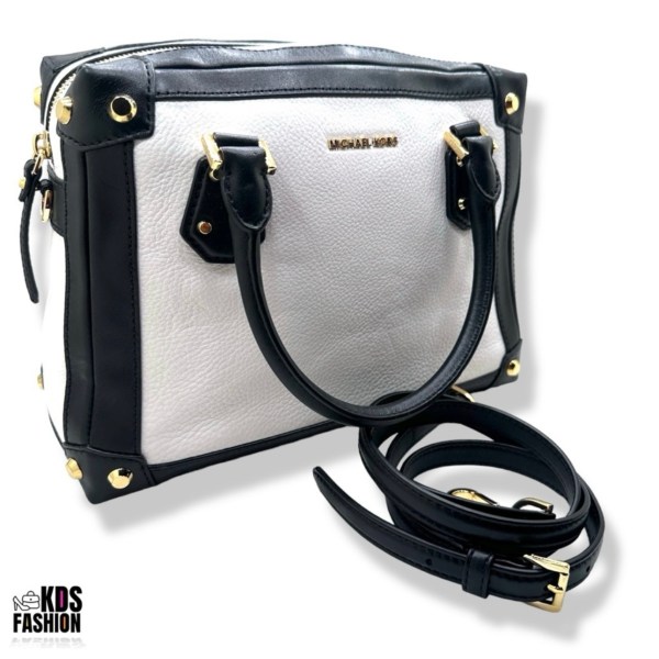 Michael Kors Black & White “Taryn” Large Satchel NWOT