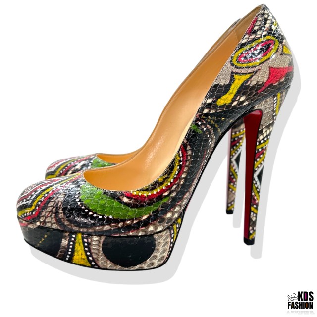 Christian Louboutin Bianca 140 Python Masai Platform Heels US 8.5