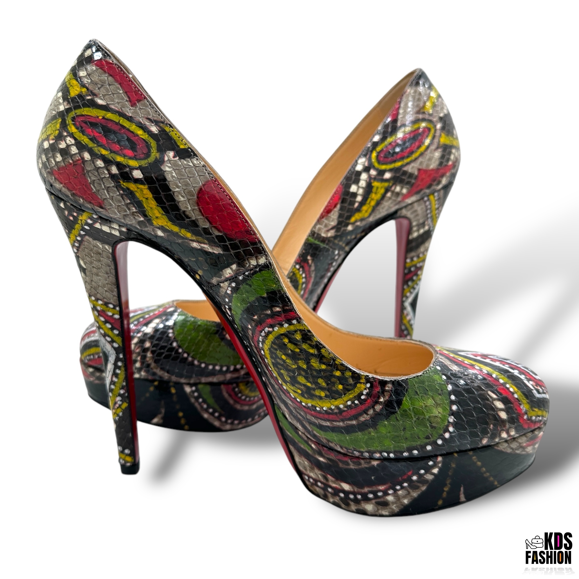 Christian Louboutin Bianca 140 Python Masai Platform Heels US 8.5