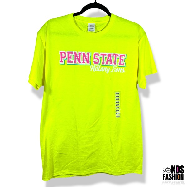 Hanes Penn State Women’s Neon Yellow and Pink Tee SM MD NWT