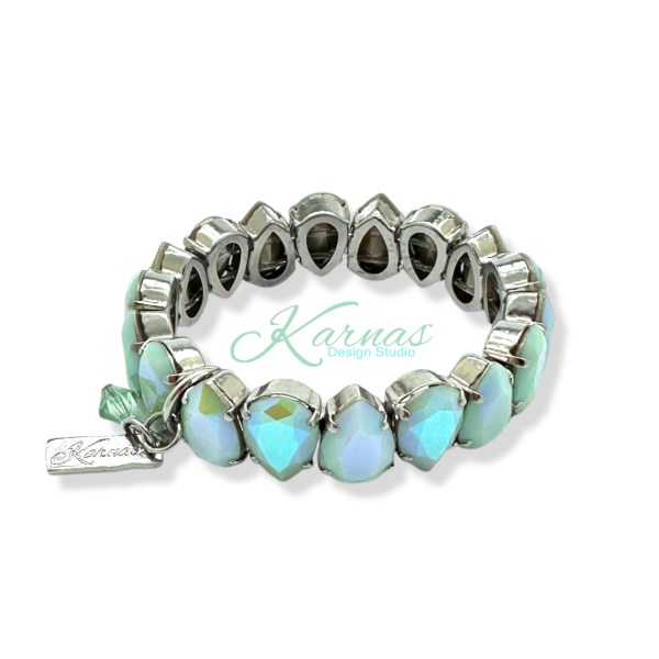 Mint Alabaster Glacier Blue Pear Stretch Bracelet