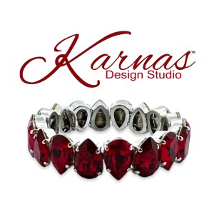 Siam Red Pear Stretch Bracelet