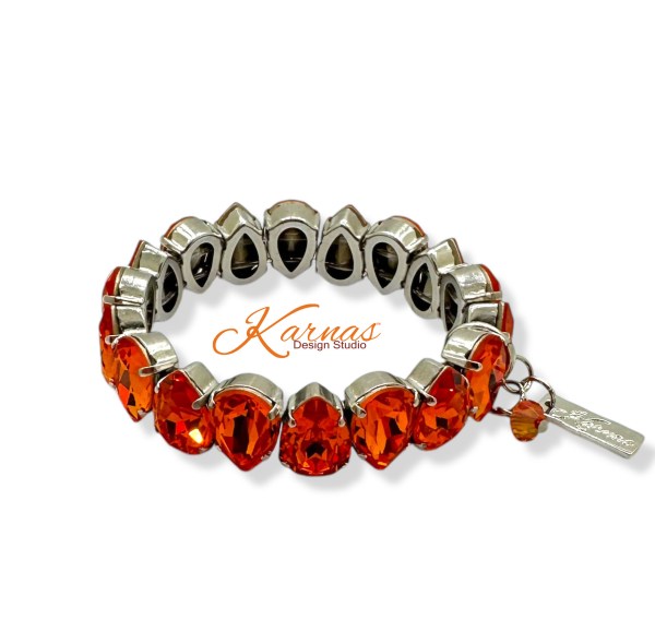 Tangerine Orange Pear Stretch Bracelet